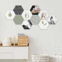 HAOPENGYOU 10Pcs Christmas Wood Hexagon for Crafts, 8.6 inch Unfinished Wood Hexagon with Twine, DIY Wooden Projects, Wood Burning, Painting, Christmas Day Decor DIY Gifts