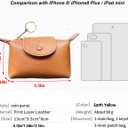 Small Genuine Leather Coin Purse with Keychain, Earth Yellow Zipper Change Pouch for Women, Soft Mini Wallet Organizer for Cash Coins Cards, Compact Keychain Wallet for Purse Backpack