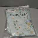 Ekouaer Nightgowns for Women Button Down Sleep Shirts Short Sleeve Night Shirts V Neck Sleepwear Boyfriend Pajama Dress (Large, Light Green Floral)