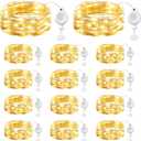 Brightown 14 Pack LED Fairy Lights Battery Operated String Lights, 7ft 20LED Waterproof Silver Wire Twinkle Lights, Firefly Starry Moon Lights for Mason Jars DIY Christmas Wedding Party Bedroom (Warm White)