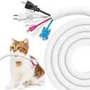 UOMTFAI Dog and Cat Cord Protector 10ft - 1inch, Flexible Cable Sleeve for Easy Cord Management, Protects Cables from Pets Chewing, Ideal for USB, Power, Audio and Video Cords - White
