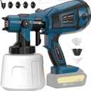 Cordless Paint Sprayer 30000RPM High Speed for Dewalt 20V Battery 1400ml High Capacity Container Spray Paint Gun for for House Furniture Painting Light Blue(Not Include Battery)