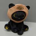 Capybara Plush Stuffed Cat, 8inch Black Cat Plush Wear Capybara Hood, Cute Kitten Plushies Kawaii Huggable Gift for Kids, Boys, Girls, Birthday