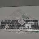 TECKNET Bluetooth Keyboard Rechargeable, 4-Device Free Switching (2.4G+BT), Ultra-Slim Full Size Wireless Keyboard, Quiet Typing, for PC/Laptop/Smart TV/Phone, Adjustable Stand, 12 Multimedia Keys (Silver&Grey)