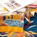 MSGKV Boho Throw Blanket for Bed 100% Cotton Throw Floral Couch Blanket 80''x90'', Spring Breathable Travel Muslin Blanket for Women Home Decor