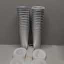Ahongwenxi 30 Pack Silver Plastic Cups with Lids and Straws, 24 oz Disposable Plastic Tumblers Iced Coffee Cups Travel Mug Cup for Juices Birthday Bachelorette Party Wedding (Silver, 24 oz)