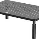 WALI Computer Monitor Stand for Desk, Adjustable Laptop Riser, Desk Monitor Stand Underneath Storage for Office, Home, School Supplies (STT003), 1 Pack, Black (Basic)