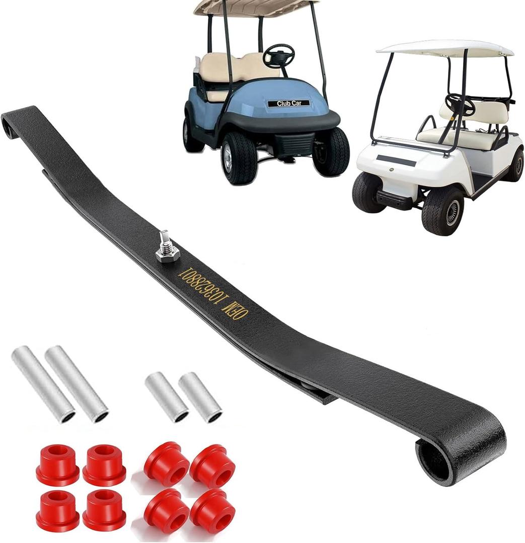 Heavy Duty Front 2-Leaf Springs Kit for Club Car Precedent 2004+ / DS 1981+ Golf Cart, Replaces OEM #1012030#1015108 Included Bushings Sleeves and Sleeves