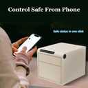 Jewelry Safe with DrawersBiometric Fingerprint safe, Slide-Away Handgun Safe for Pistols, Leather Wrapped Jewelry Storage Safe, Digital Keypad & Quick-Access Drawer(White- 2 Drawer)
