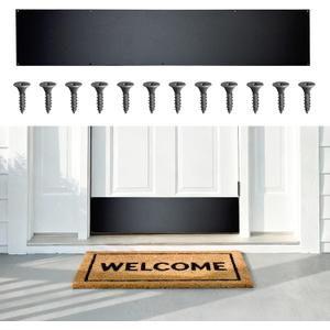 Door Kick Plate, Aluminum, Scratch-Resistant Door Protector, Easy Install(Black) | Rounded Corners , Countersunk Holes , Screws Included , Easy Installation , 2mm Thick Aluminum, 634