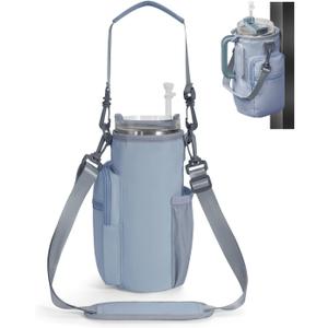 sportsnew Magnetic Gym Bag for Women Men, Water Bottle Carrier Holder with Strap & Phone Pockets for 40oz Tumbler with Handle, 4 Built-in Magnets Small Gym Bag for Sports, Workout, Fitness, Walking