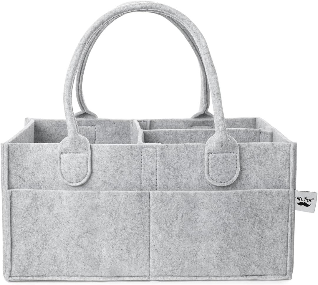Mr. Pen- Baby Diaper Caddy Organizer, Gray, Medium, Nursery Storage Bin and Car Organizer for Diapers and Baby Wipes