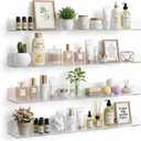 4-Pack Clear Acrylic Floating Shelves, 24 inches