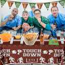 Football Theme Party Decorations, Football Party Supplies Kit Includes 54" X 108" Thick Football Tablecloth Party Banner Dice & Football Dice Game Manual Card for Birthday Gameday Decorations