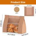 EffiQ-Rate Bread Bags with Window – 100 Pcs Sourdough Homemade Bread Bags, 10.24×4.33×10.24 in, 80g Kraft Paper with Waterproof PE Coating, Stand-Up Base, Includes 100 Sealing Stickers