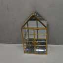 ELLDOO 5 Slots Clear Glass Storage Box, Gold Jewelry Makeup Display Organizer Case, Decorative Tower Box Storage for Trinket Perfume Lipstick Figure Statue Toy Display