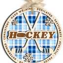 3 x Hockey Christmas Ornament  Holiday Ice Hockey Ornaments Hanging Tree, Wooden & Acrylic Stick on The Rink Decoration - Winter Sport Gifts for Boys, Men, Players, Coaches & Fans