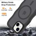 Hualele Magnetic for iPhone 13 & iPhone 14 Case, Compatible with MagSafe, Military Grade Dropproof Translucent Matte Back Cute Curly Wave Edge Slim Phone Case,Black