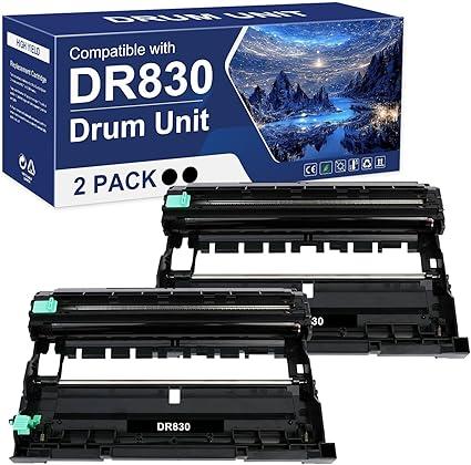 DR-830 DR830 Drum Unit Black 2 Pack Compatible Replacement for Brother DR830 DR 830 DR-830 for HL-L2400D L2405W L2460DW L2460DWXL L2865DW L2480DW DCP-L2640DW MFC-L2807DW L2820DW L2820DWXL Printer Ink