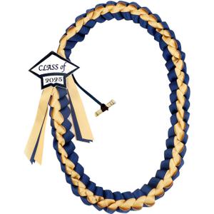 Omoomo Graduation Leis with Money Holder, Graduation Ribbon, Class of 2025 Graduation Cap Tag, High School College Graduation Decorations, Navy Blue & Gold