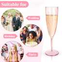 WDF 36PCS Pink Champagne Flutes Plastic - 6OZ Pink Disposable Champagne Flutes Party Supplies for Birthday Parties Baby Shower Wedding Spring Mother's Day