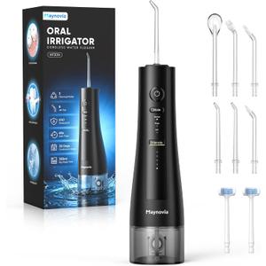 Water Flosser Cordless for Teeth, Water Pick Oral Irrigator with U Shaped Nozzle, 40150 PSI DIY Mode, 350ML Large Tank, Rechargeable Portable Dental Flosser for Braces & Adults