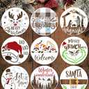 Yhliua Christmas Stencils for Painting on Wood Reusable, Large Round Merry Christmas Stencils for Crafts Holiday Stencils for Wood Board Sign Door Hanger Wall Wreaths (Ha 9 Christmas1), white