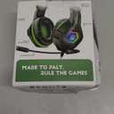 Gaming Headset for PC, Ps4, Ps5, Xbox Headset with 7.1 Surround Sound, Gaming Headphones with Noise Cancelling Mic RGB Light Over Ear Headphones for Xbox Series X/S, Switch-Green