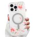 LSL Magnetic Case for iPhone 16 Pro Max Cute Flower Pattern - Pink