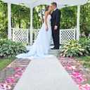 FUHSY Aisle Runner for Wedding Ceremony White Aisle Runner Velvet Carpet 3FTx15FT Wedding Aisle Runners for Party Luxury Church Aisle Runners Indoor Outdoor Wedding Aisle Decorations for Birthday