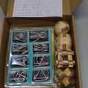 Brain Teaser Puzzle 20Pcs Unlock Interlock Game IQ Test Wooden Toy 3D Unlock Interlock Puzzle Magic Ball Brain Teaser Toy Puzzles for Adults