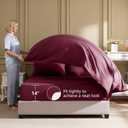 HIMEET Full Size Comforter Sets - 7 Pieces Bed in a Bag Full, Luxury Comforter Set with Sheets for All Season, Bed Set with Comforter, Flat Sheet, Fitted Sheet, Pillowcases & Shams, Burgundy