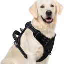 PUPTECK No Pull Dog Harness for Large, Adjustable Reflective Dog Harness with Handle Easy Control, Comfortable Soft Padded Pet Vest Harness for Extra Large Dogs, Black XL