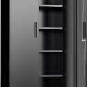 INTERGREAT Black Metal Storage Cabinet, 72" Locking Steel Cabinets with 2 Door and 4 Adjustable Shelves, Tall Metal Cabinet for Home Office, Garage, Warehouse (71" High)