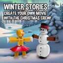 Zing StikBot Christmas Crew Pack 7 Festive Themed Poseable Action Figures with Holiday Accessories, Stop Motion Animation Toy for Kids
