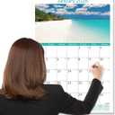 SUNEE 2026 Wall Calendar Large 22.75"x15.5", 21 Month (Ends June 2027), Vertical Extra Large Monthly Calendar 2026-2027 for Wall, Beaches