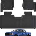 All Weather Car Floor Mats for 2015-2025 Ford F-150 Super Cab/Extended Cab with 1st Row Bench Seats Only (Not for SuperCrew Cab), TPE Rubber Floor Liners Anti-Slip Automotive Mats for F150 Accessories