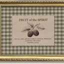 Vintage Gold Framed Fruit of the Spirit Wall Art, Christian Galatians 5:22-23 Bible Verse Canvas Wall Decor, Religious Inspirational Print Picture Poster, for Living Room Bedroom Prayer 12x16 Inch