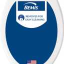 Bemis 7300SLEC Slow Close Toilet Seat, Easy Clean Hinges and Durable Plastic Seat, Made in USA, Elongated, White