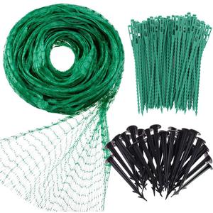 Bird Netting for Garden, 13Ft x 33Ft Green Anti Bird Protection Net, Plant Tree Netting for Protecting Fruit and Vegetables with 50 Ties and 20 Tacks