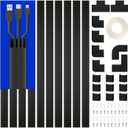 Cable Hider, 157in Delamu Cord Hider Wall for Wall Mounted TV, Wire Hider Kit, Paintable Cable Concealer Raceway Management for Home & Office, 10XL15.7 W0.95 H0.55in, Black (157in L x 0.95in W x 0.55in H)