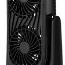 Holmes 13" DuoBreeze Dual Blade Desk Fan 3 Speeds 60 Oscillation 45 Tilt 8-Hour Timer Easy Clean Design Quiet Operation Compact for Home Office or Bedroom Black, Medium