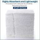 Simpli-Magic Cotton Hand Towels 16"x27" (12 Pack) Soft Towels for Bathroom, Kitchen, Salon & Gym (White)