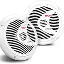 Pyle Marine Speakers, Boat Speakers, Marine Speaker, 8" 180W Waterproof, 4 Ohm, PP Cone, Rubber Surround, 1.5" Voice Coil, 20 Oz Magnet, White, Includes Speaker Wire & Mounting Hardware