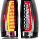 Tail Lights Assembly [LED Kit] Compatible with Chevy Avalanche 2007-2013 Rear Taillight, Chrome Housing Clear Lens