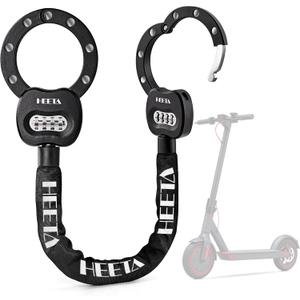 HEETA Electric Scooter Lock Anti Theft, 4 Digit Combination Bike Chain Lock, Heavy Duty Security Bicycle Lock Cable Accessories for E Scooter, E Bike, Motorcycle, Door, Gate & Fence