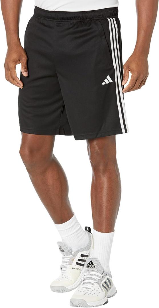 adidas Men's Train Essentials Piqu 3-Stripes Shorts (Black/White), XS 11''