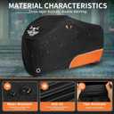 Motorcycle Cover Waterproof Outdoor Storage with Lock-Holes, Zipper Storage Bag & Night Reflective Design, All Season Protection Powersports Vehicle Covers Fits up to 96.5" Motorcycles