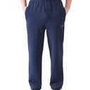 Zoulee Men's Casual Cotton Jogger Sweatpants Zipper Front Pants Thin Navy Blue XL