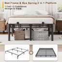 4 x ROIL 24 Inch Cal King Bed Frame Double Layer Platform with Round Corner | Easy Assembly, Noise Free, 3500LBS Load Capacity, 6 Mattress Baffles, 20" Storage Space, Headboard Hole, Rubber Foot Pads